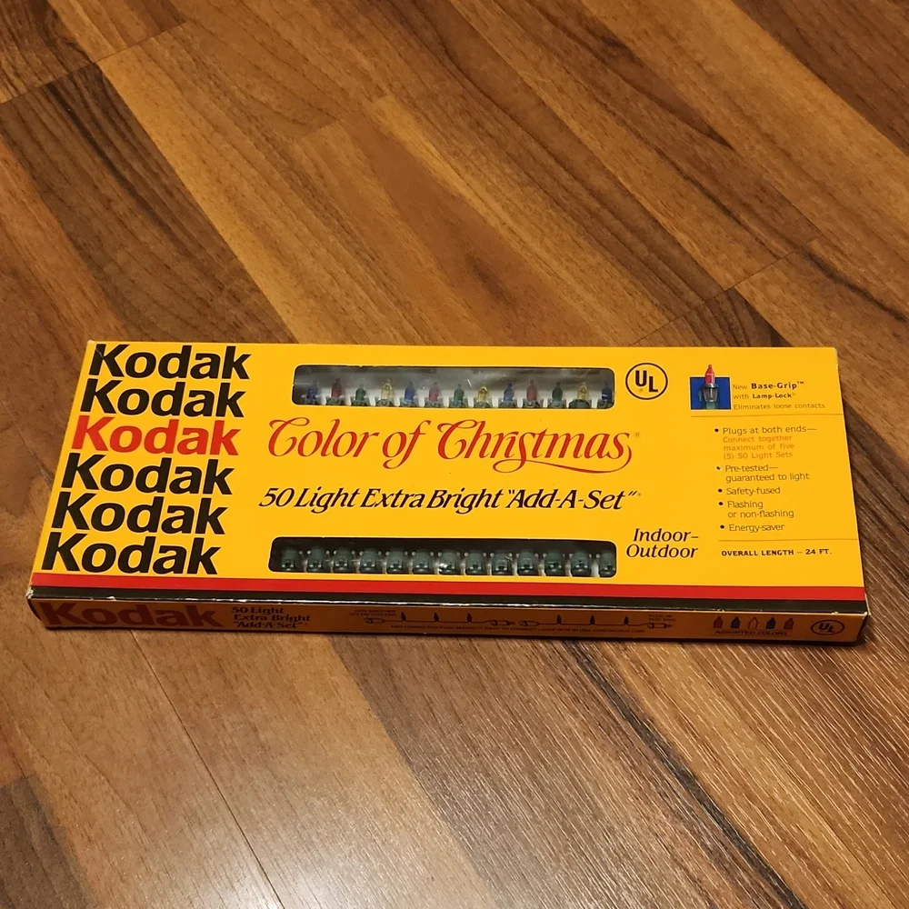 Kodak Vintage Color of Christmas Boxed Set of 50 Colored String Lights